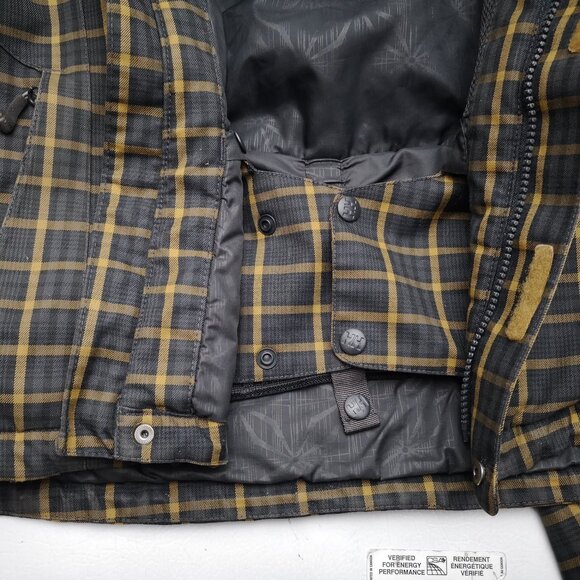 Helly Hansen Ladies Size Small Black & Gold Check Full Zip Snowboard Jacket - Picture 7 of 16